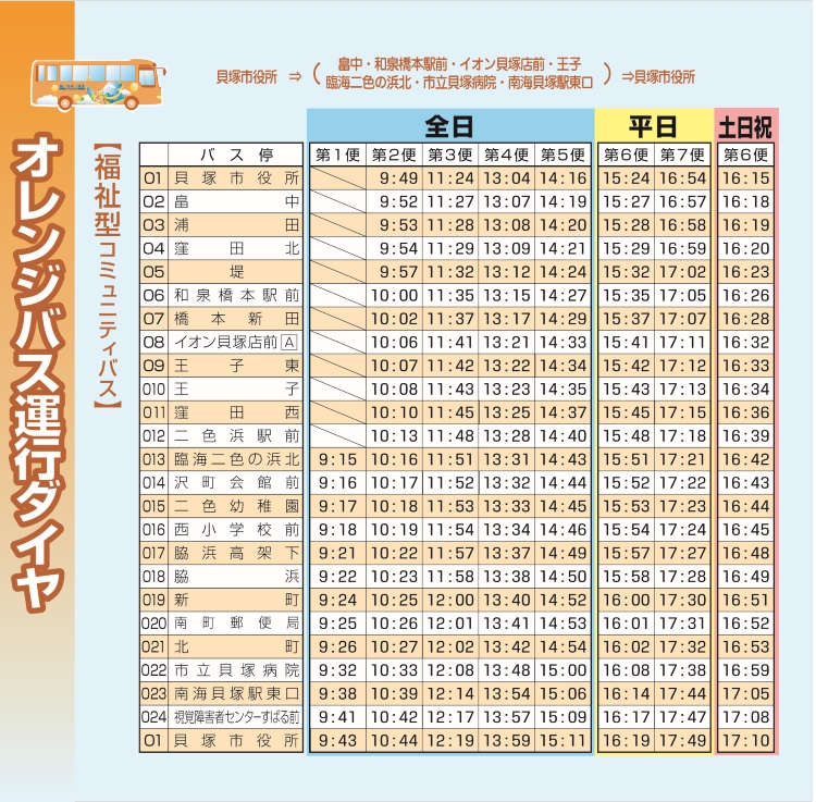 [画像]オレンジバス時刻表
