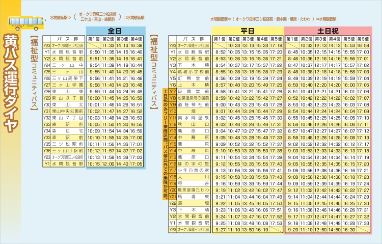 [画像]黄バス時刻表